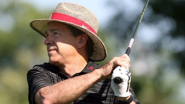 Nick Saban plays in Mr. October Celebrity Golf Classic with 50 Cent, Travis Scott